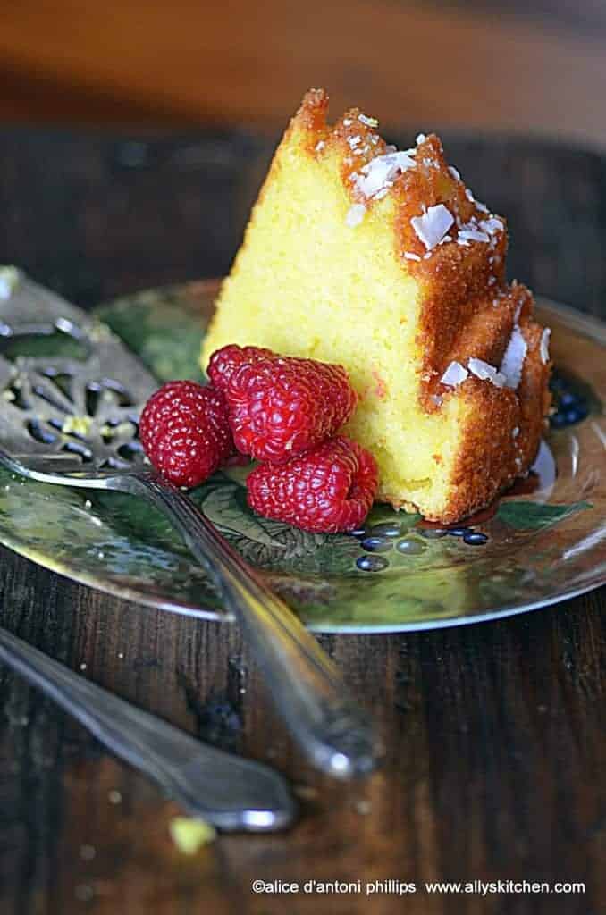 lemon coconut rose cake