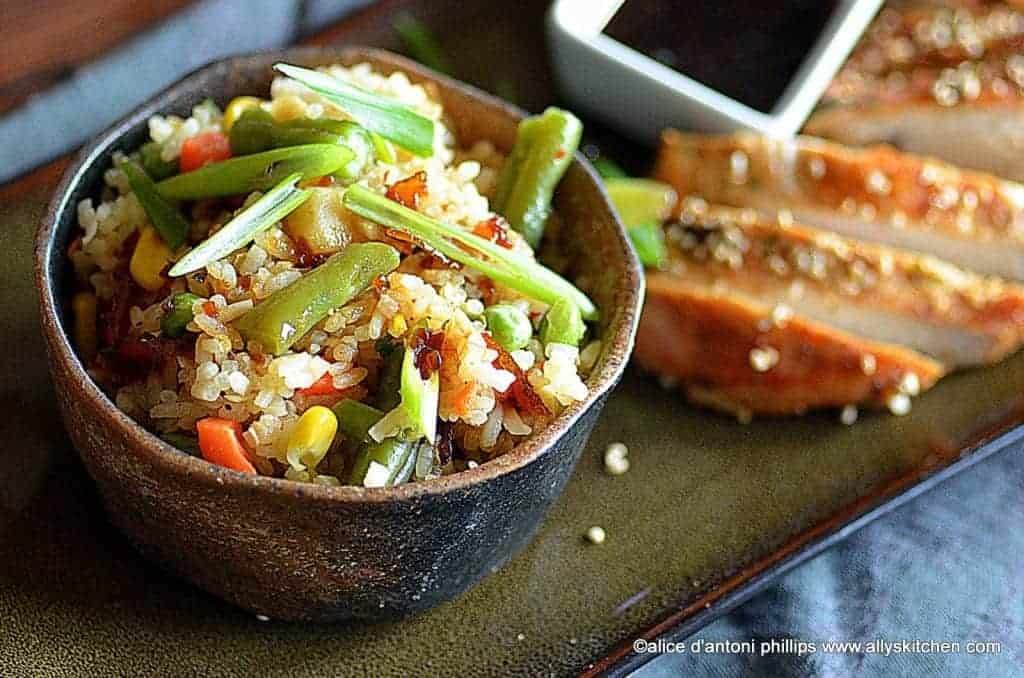 tandoori coconut jasmine rice with water chestnuts & vegetables Ally