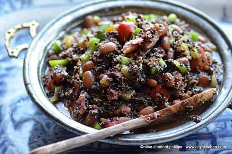 black quinoa beans & green chiles
