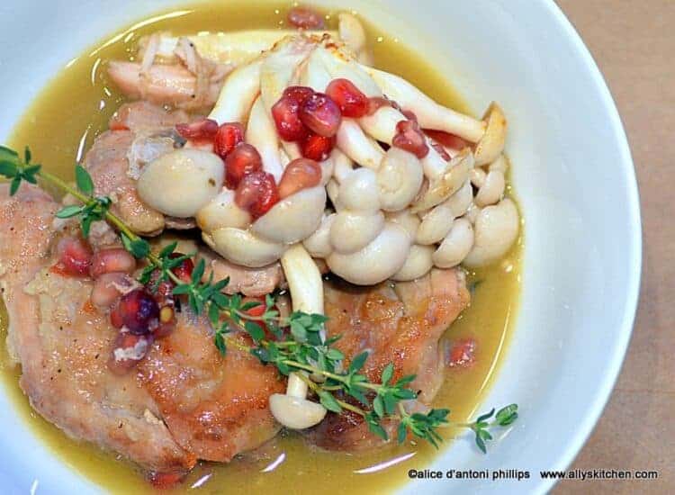Poulet chickenSauce au Vin Blanc aux Champignons et Grenade | Ally's