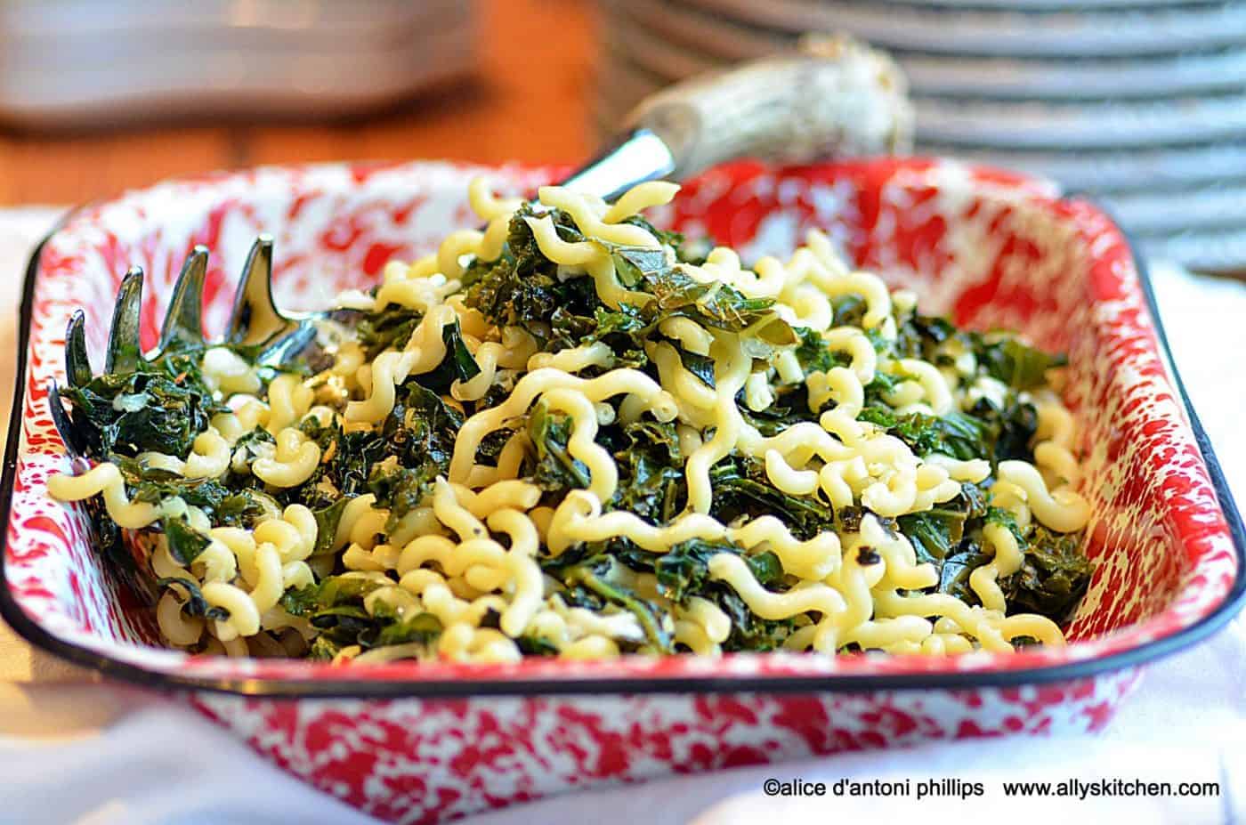 fusilli bucati luighi and tuscan kale