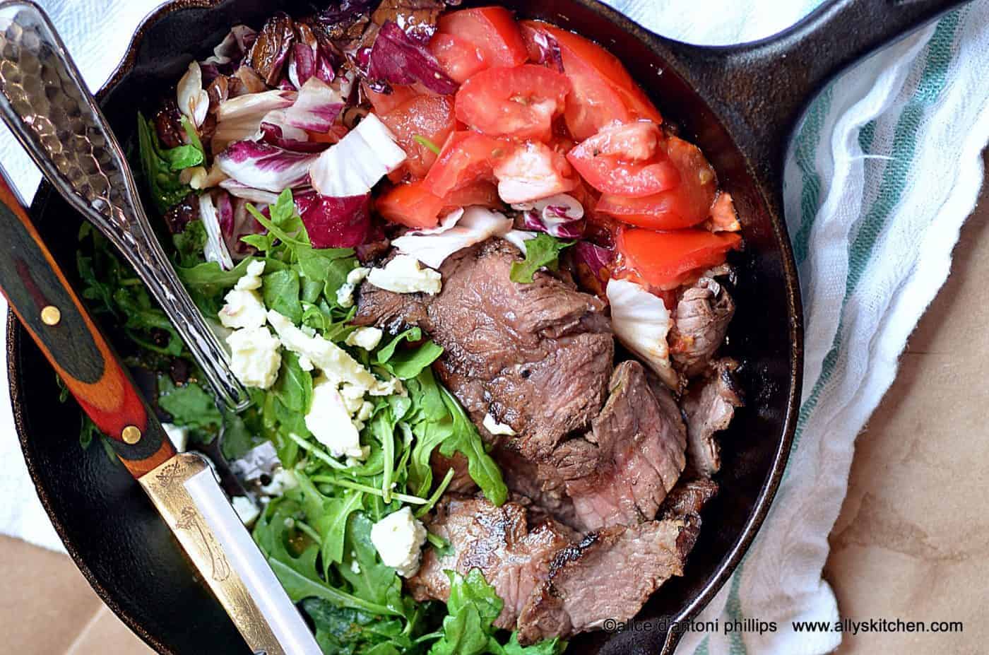 warm skillet steak salad