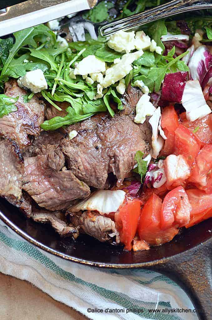 warm skillet steak salad