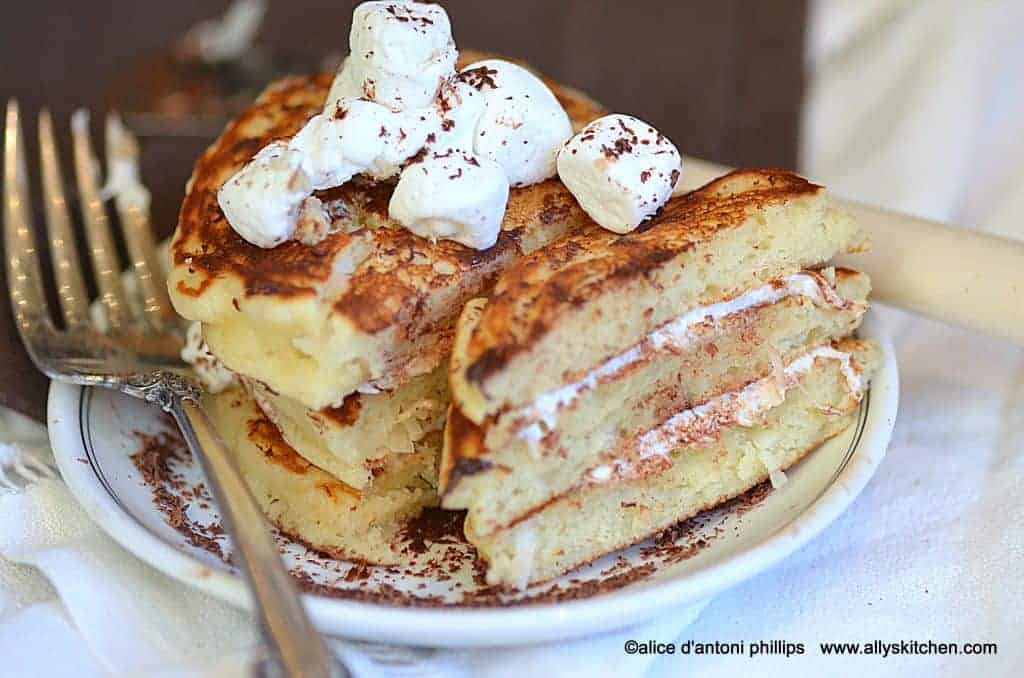 s'mores coconut pancakes