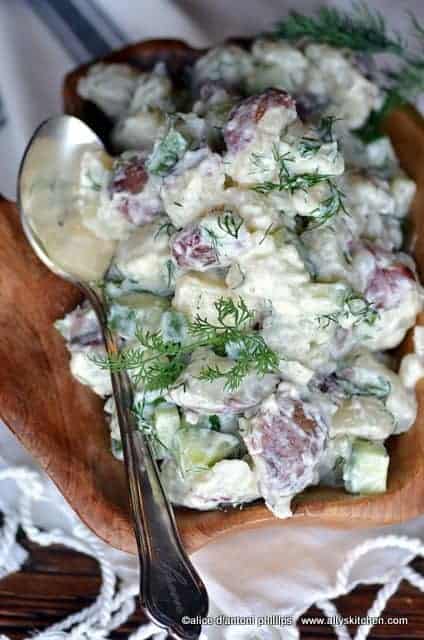 eastern european red potato dill yogurt salad