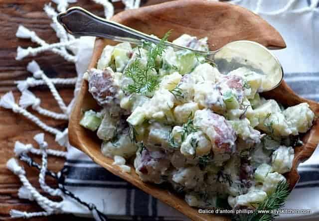 eastern european red potato dill yogurt salad