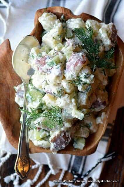 eastern european red potato dill yogurt salad