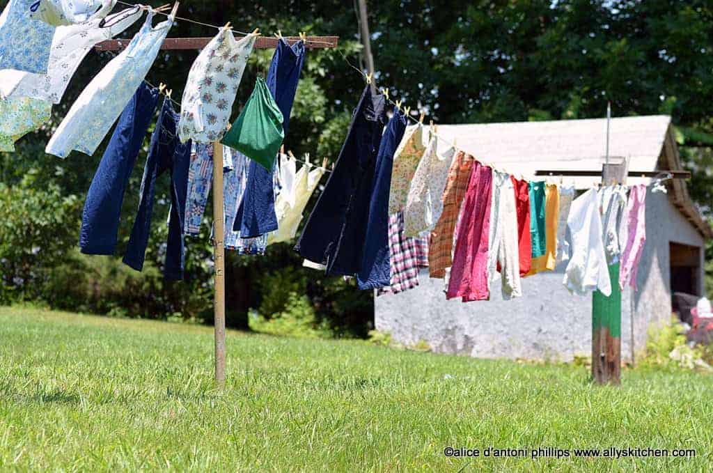 Hanging for best sale clothes line