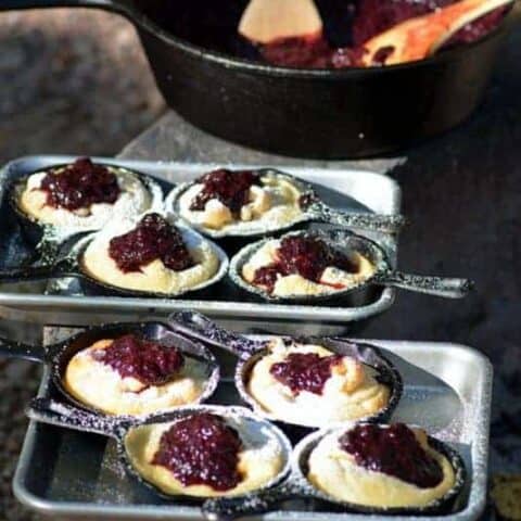 ricotta dumpling with raspberry sauce