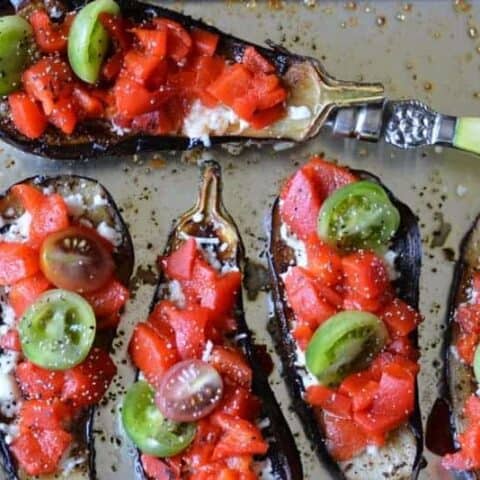 harissa eggplant & roasted red peppers