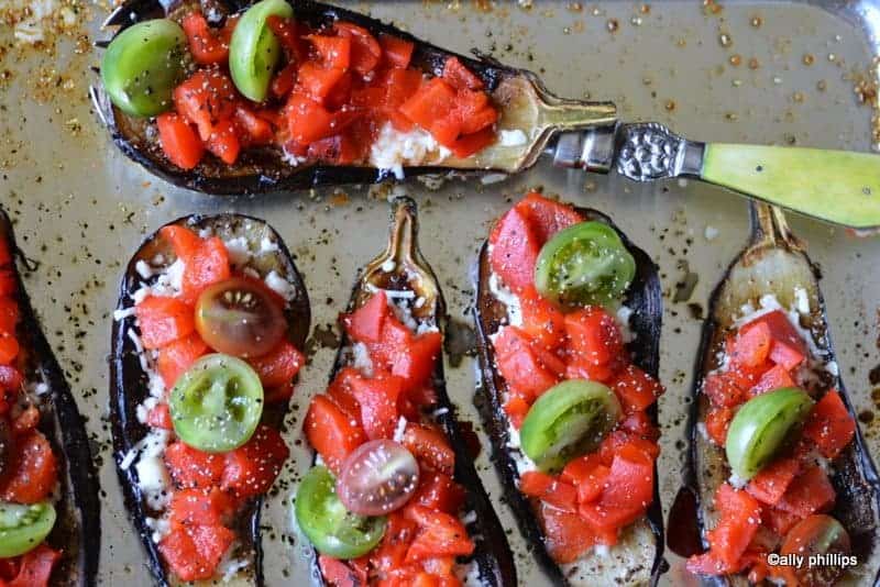 harissa eggplant & roasted red peppers
