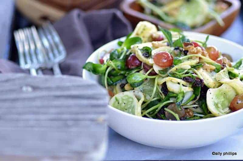 lemon cucumber & sunflower green salad