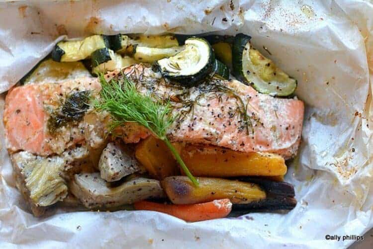 roasted salmon pouches salmon recipesally's kitchen