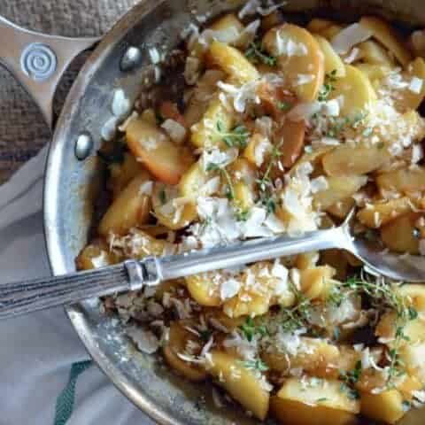 skillet spiced apples & coconut