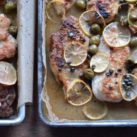 wine sauce lemon chicken capers & olives