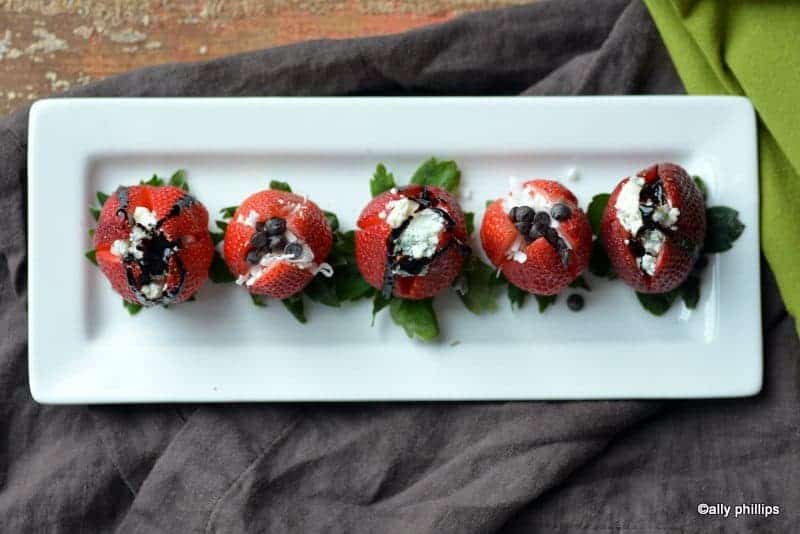 stuffed savory & sweet strawberries