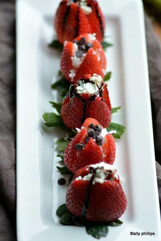 stuffed savory & sweet strawberries