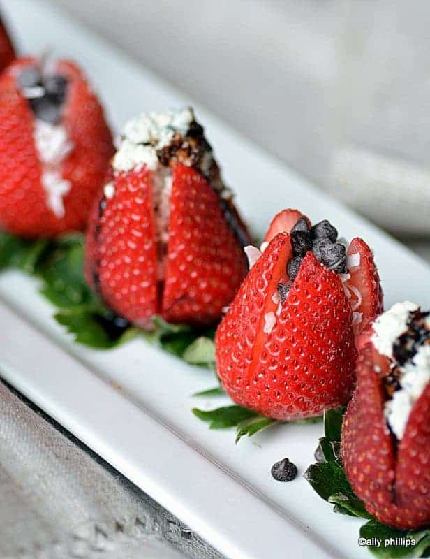 stuffed savory & sweet strawberries