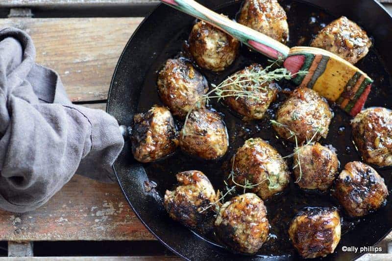 cashew chicken meatballs & orange ginger sauce