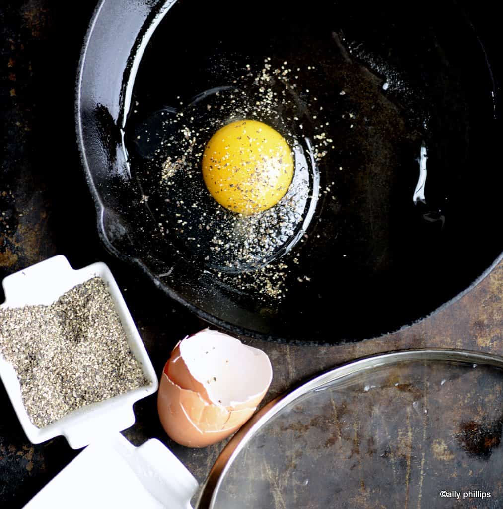 the perfect skillet steamed egg