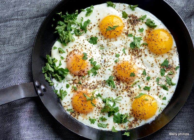 the perfect skillet steamed egg