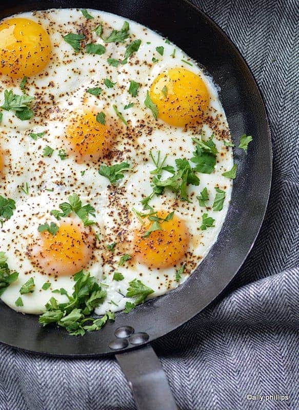 the perfect skillet steamed egg