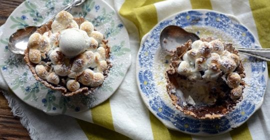 banana coconut waffle s’mores