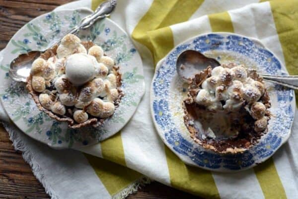 banana coconut waffle s’mores