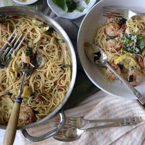 30 minute lemon shrimp pasta