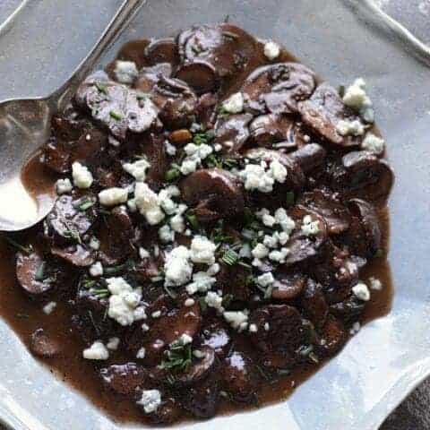 red wine mushrooms gorgonzola