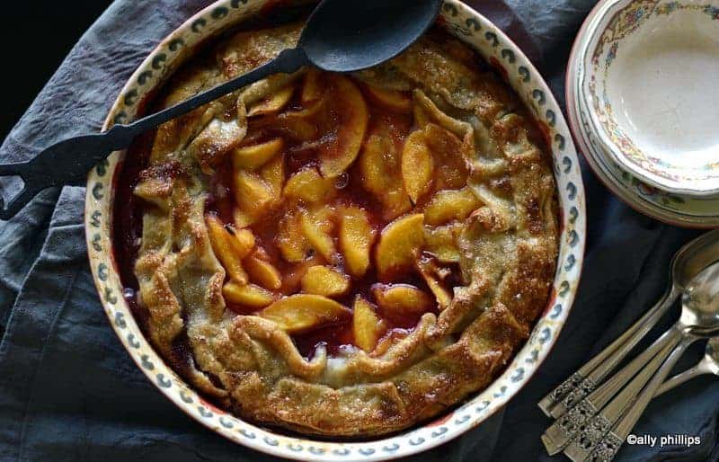 rum coconut liqueur ribbon peach pie