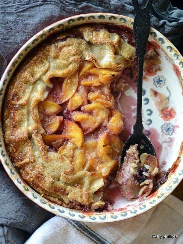 rum coconut liqueur ribbon peach pie