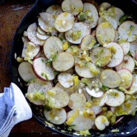 berbere potatoes with leeks & jalapenos