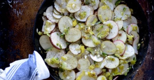 berbere potatoes with leeks & jalapenos
