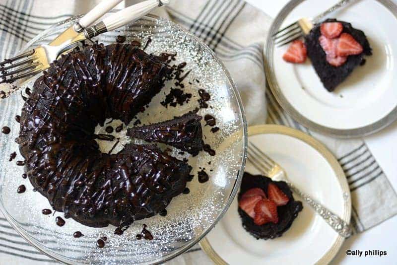 chocolate splatter bundt cake