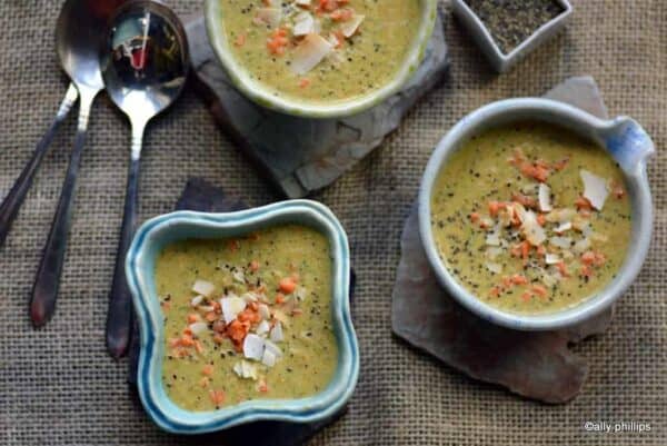 coconut ginger broccoli carrot soup