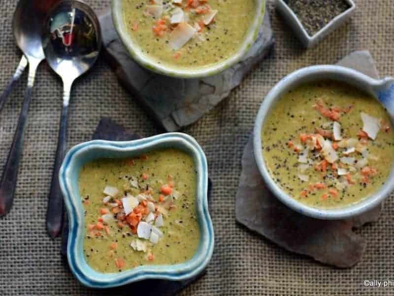 coconut ginger broccoli carrot soup
