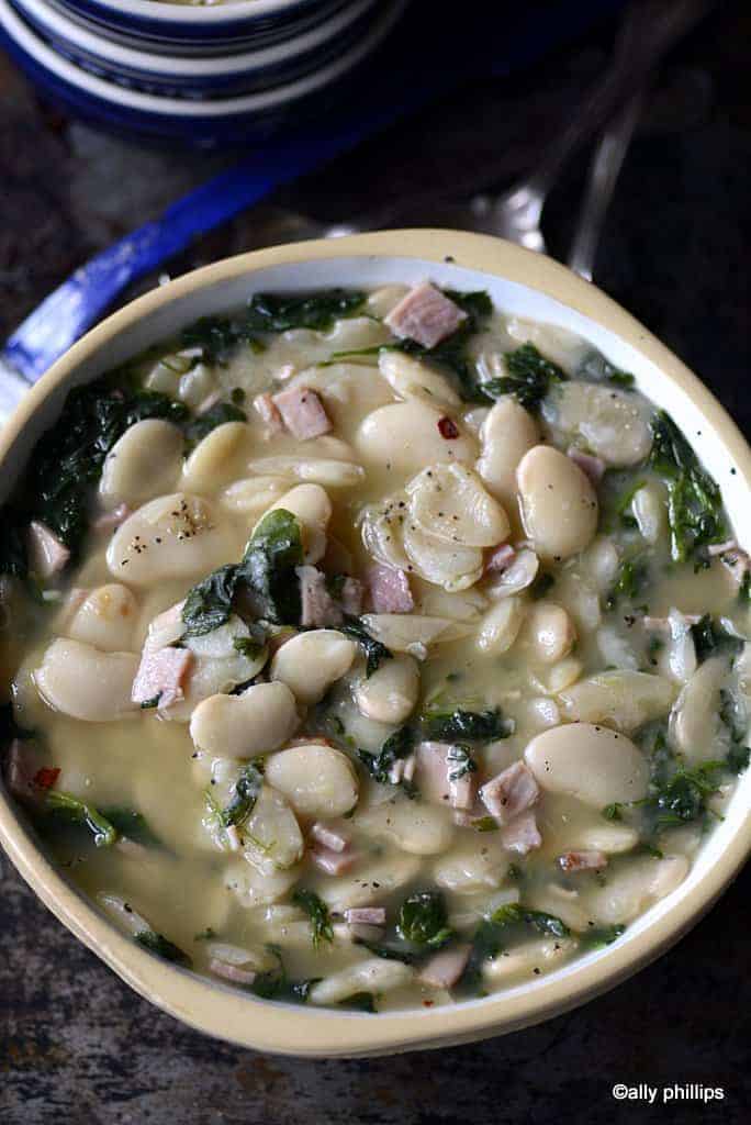 buttery lima beans & spinach