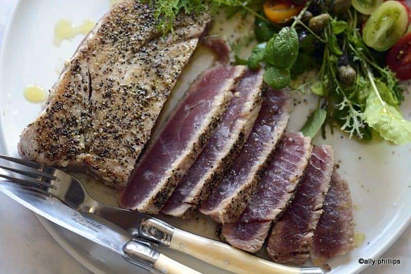 pan seared fresh tuna steak