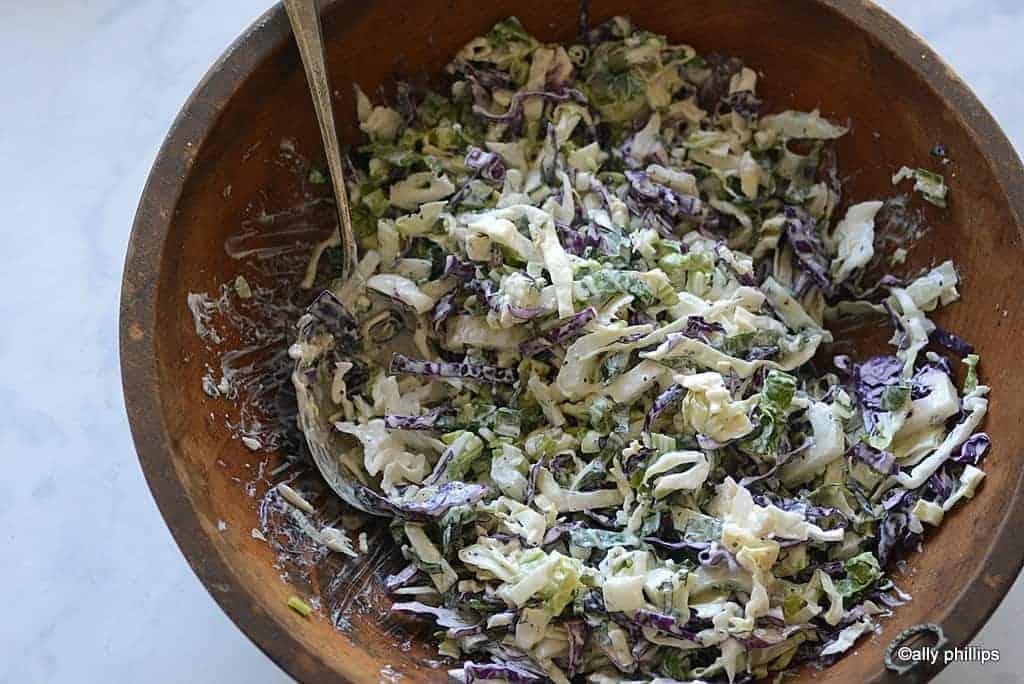 bokchoy cabbage ginger slaw