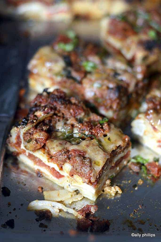 three layer meaty lasagne