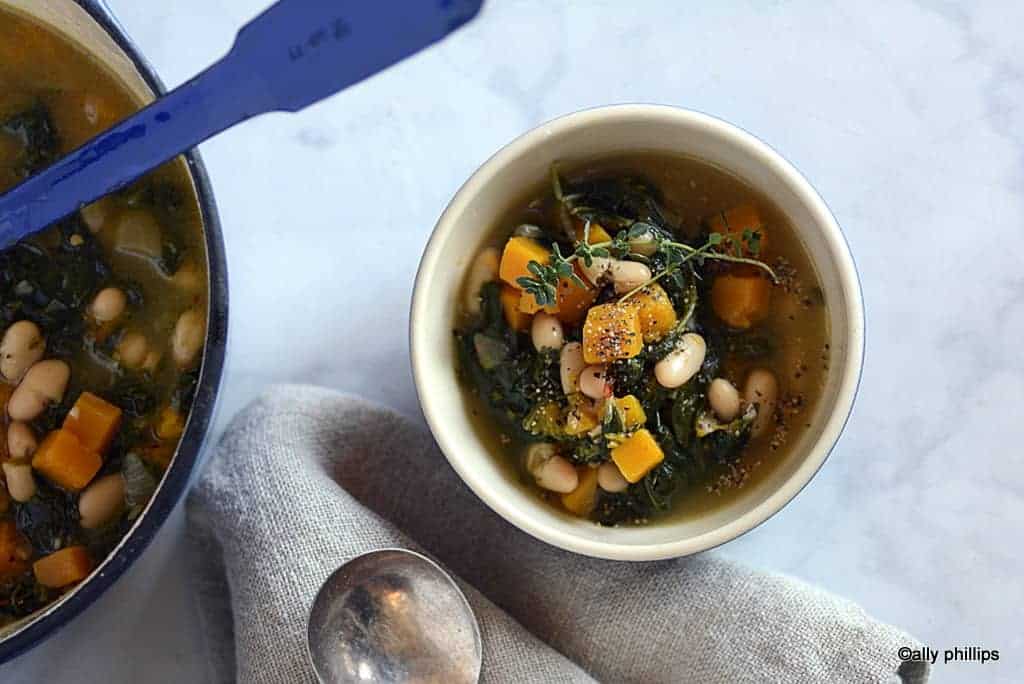 fall harvest butternut squash & collards soup