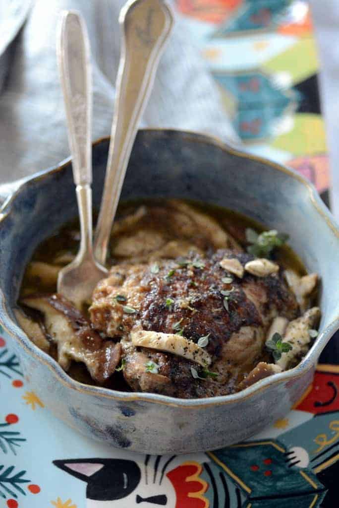 rustic Italian chicken shitake mushroom pot