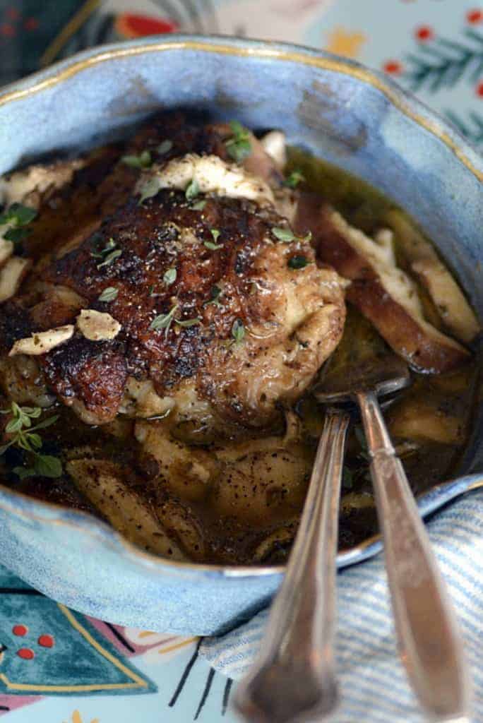 rustic Italian chicken shitake mushroom pot