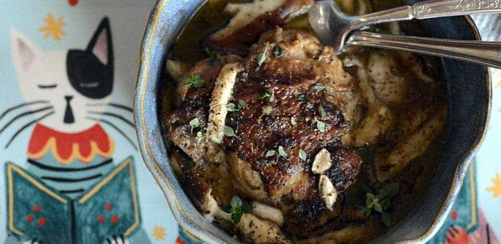 rustic Italian chicken shitake mushroom pot