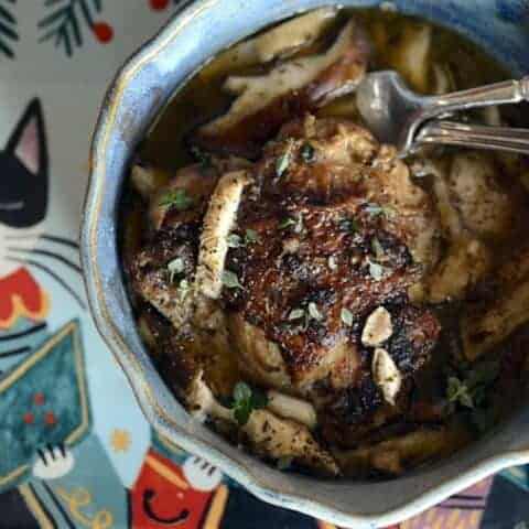 rustic Italian chicken shitake mushroom pot