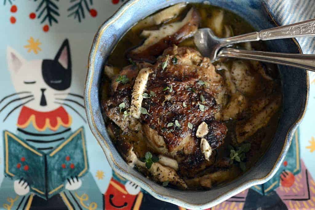 rustic Italian chicken shitake mushroom pot