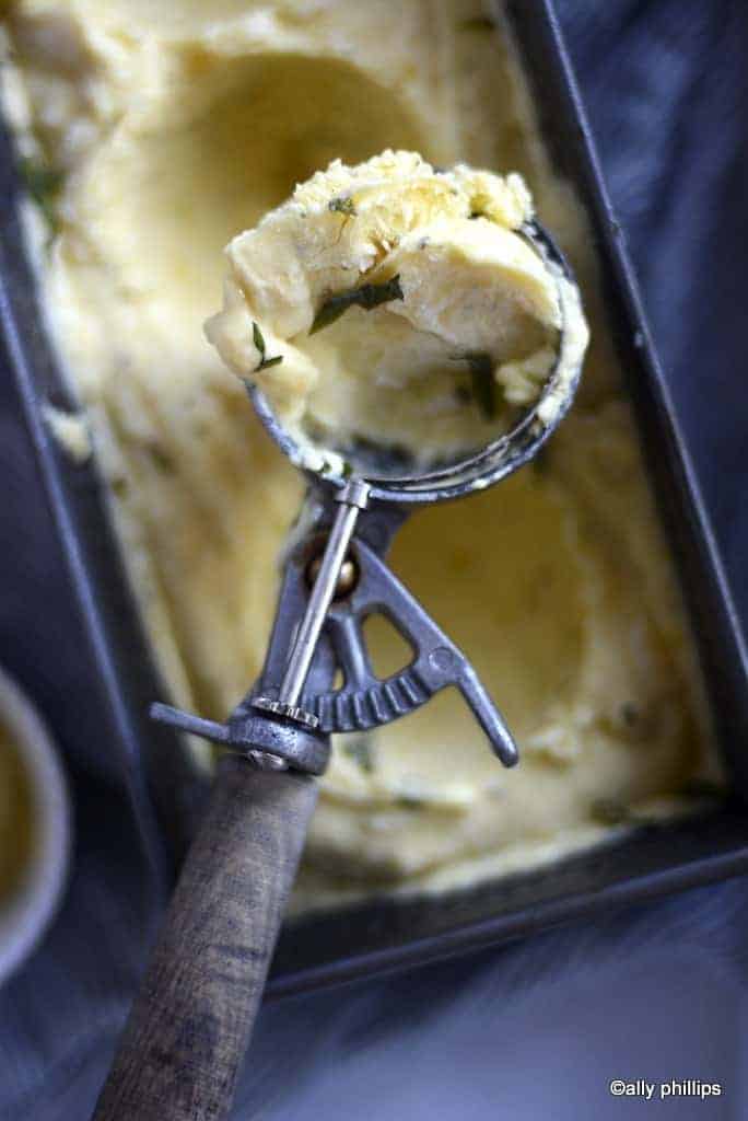 lemon mango no churn ice cream