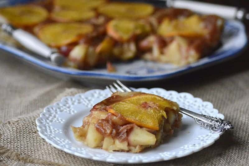 orange apple upside down pie