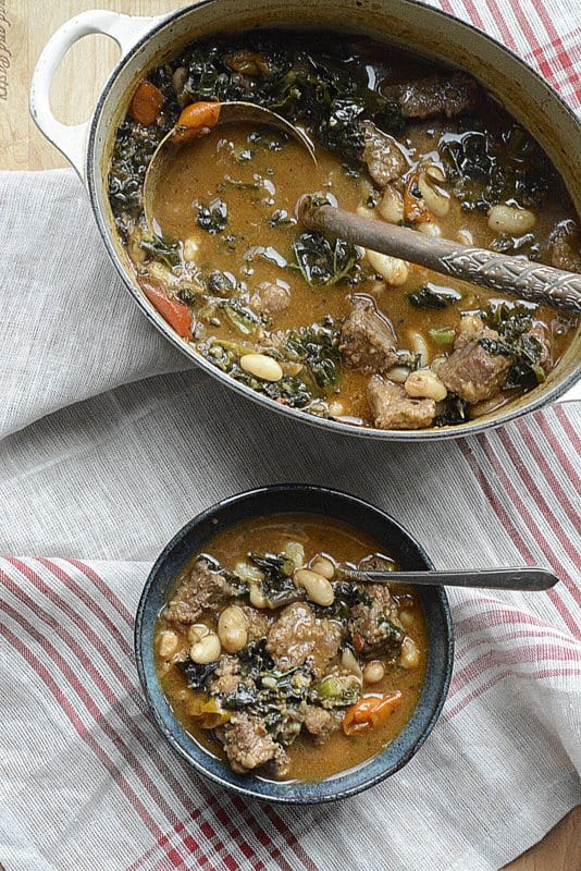 artisan beef kale bean stew